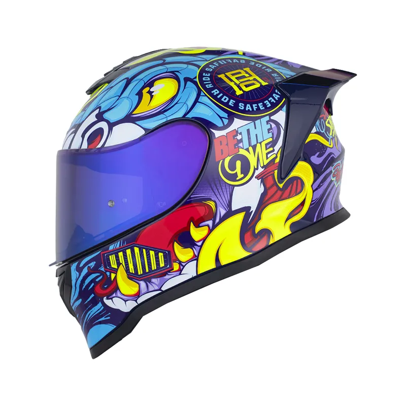 CASCO HRO 506SP PYTONER AZUL OSCURO ROJO BRILLANTE