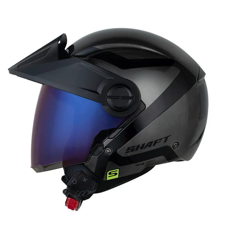 CASCO SHAFT 212 HOLOSYMBO GRIS METALIZADO NEGRO BRILLANTE