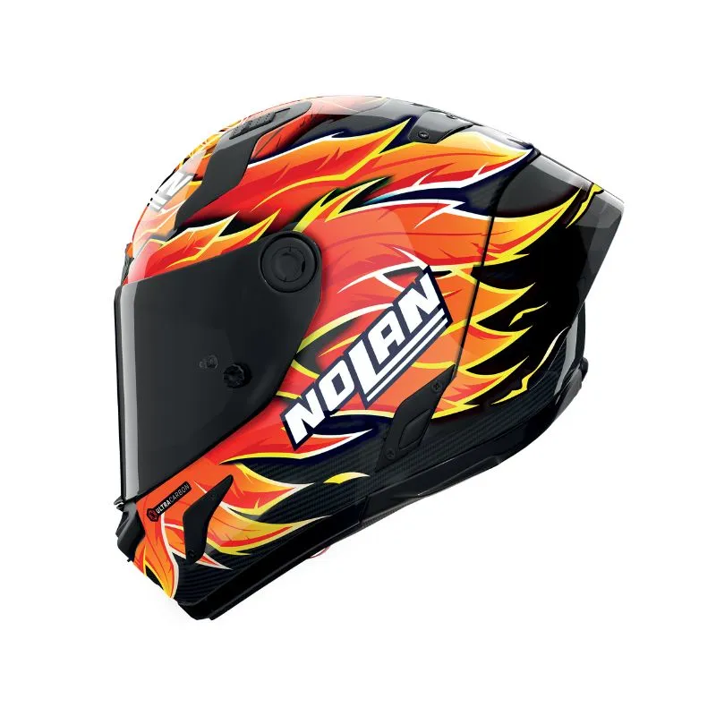 CASCO NOLAN X-804 RS ULTRA CARBON REPLICA IANNONE NEGRO ROJO BRILLANTE