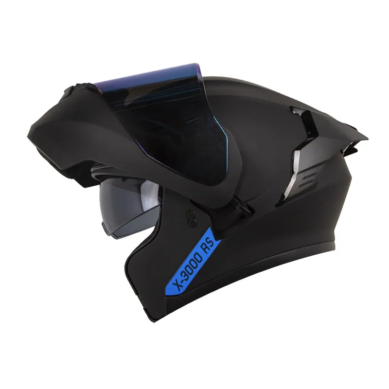 CASCO X-ONE X-3000RS SOLID NEGRO AZUL MATE