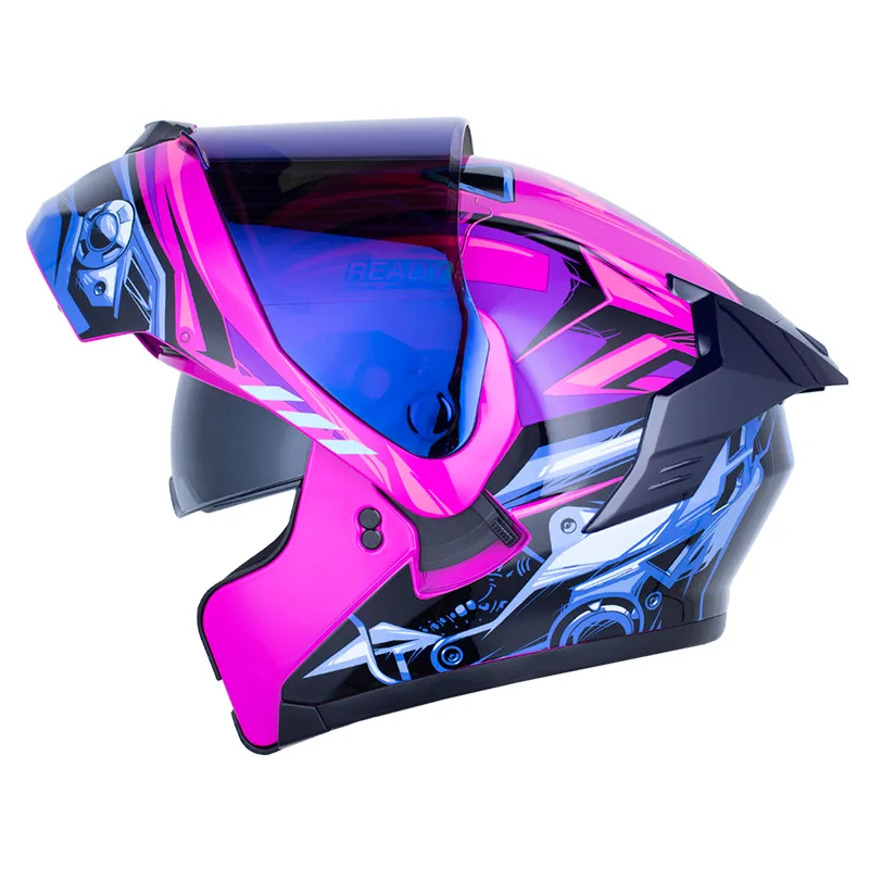 CASCO X-ONE X-3000RS ENGINE FUCSIA AZUL BRILLANTE