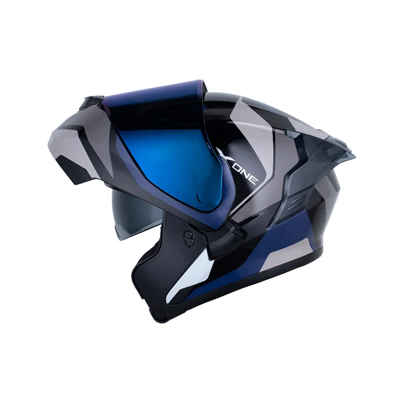 CASCO X-ONE X-3000RS AIWE NEGRO AZUL OSCURO BRILLANTE