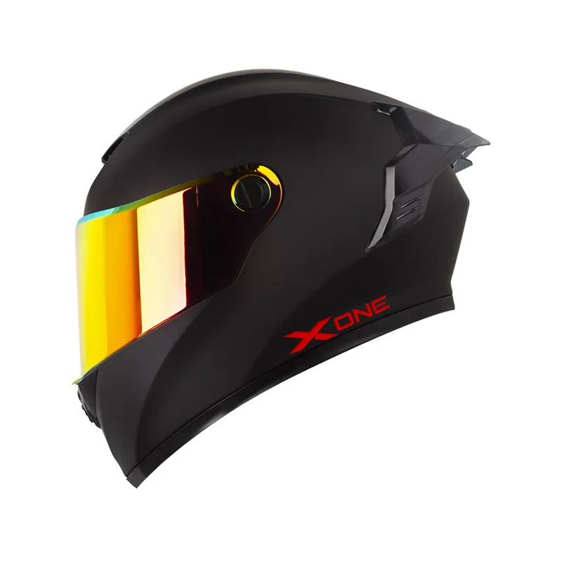 CASCO X-ONE X-500 RS SOLID NEGRO ROJO MATE