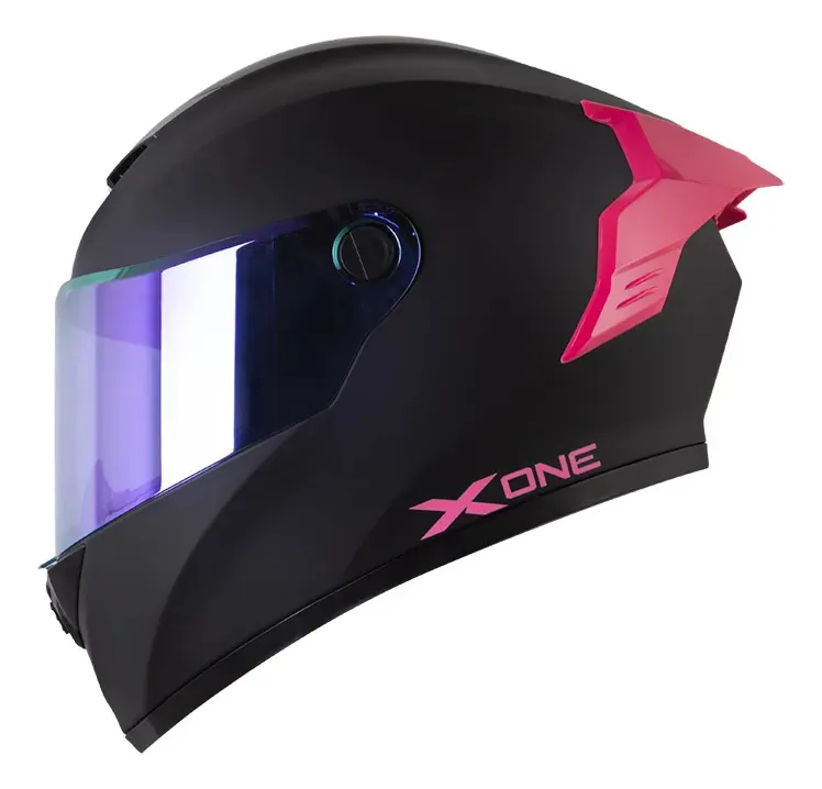 CASCO X-ONE X-500 RS SOLID NEGRO FUCSIA MATE