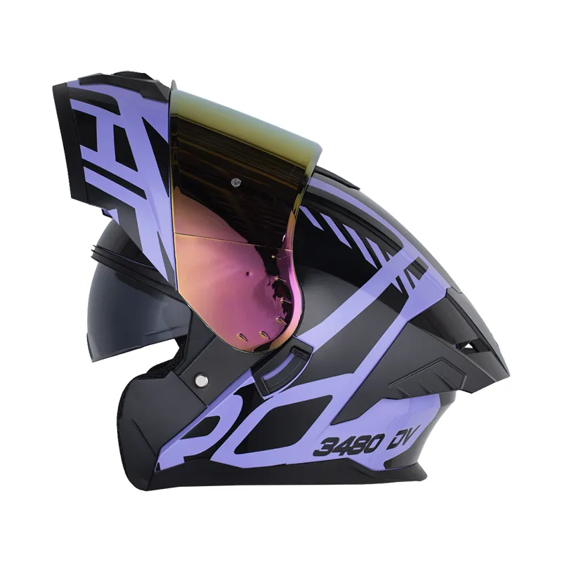 CASCO HRO 3480DV EVO DUALITY MORADO CLARO NEGRO BRILLANTE