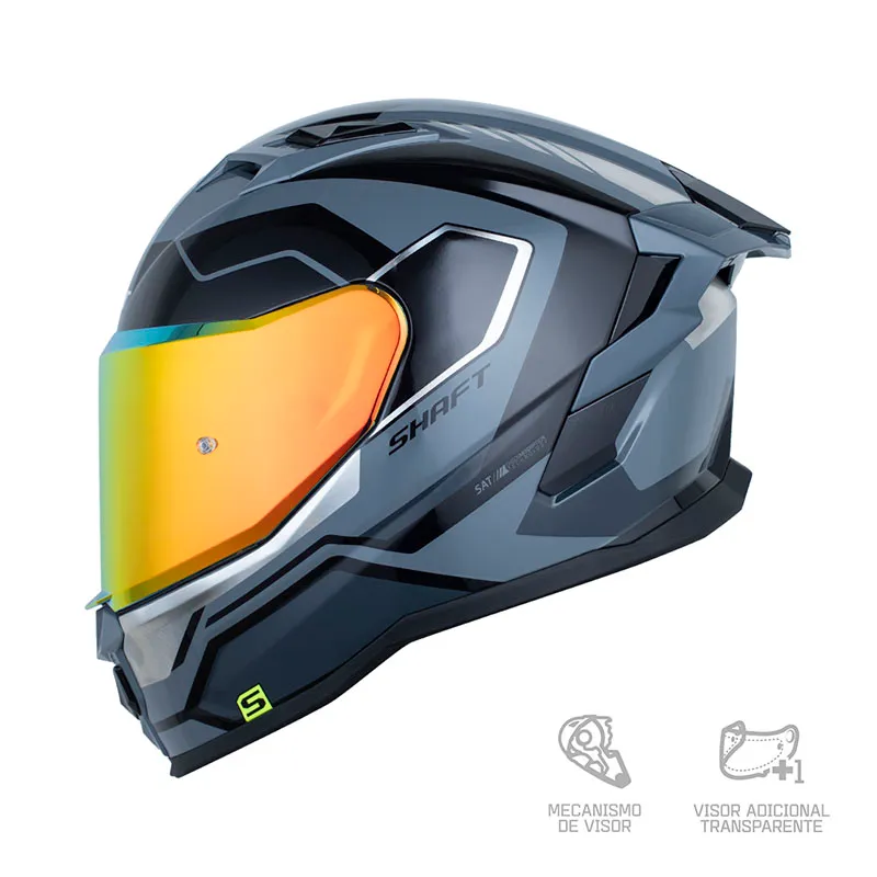 CASCO SHAFT 556 TAIPAN RETROFREX GRIS OSCURO BRILLANTE