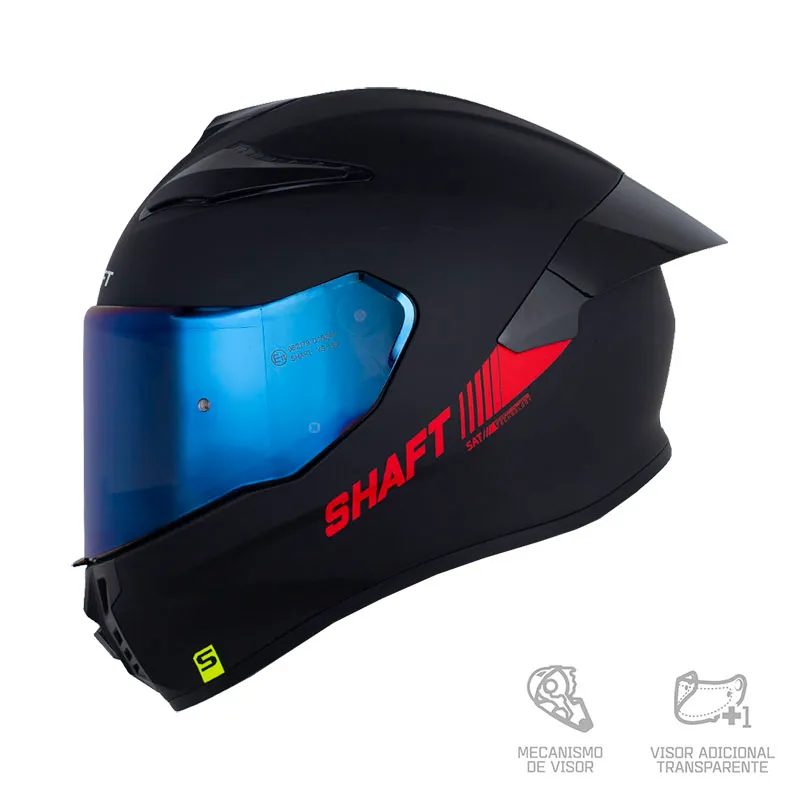 CASCO SHAFT 584SP SOLID NEGRO ROJO MATE