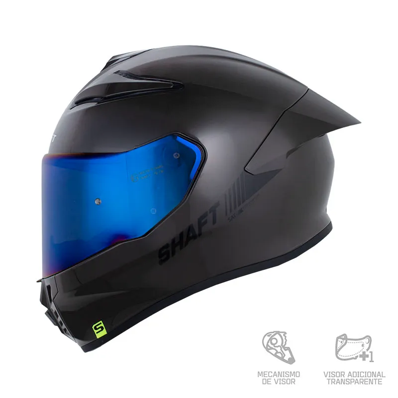 CASCO SHAFT 584SP SOLID GRIS OSCURO NEGRO BRILLANTE