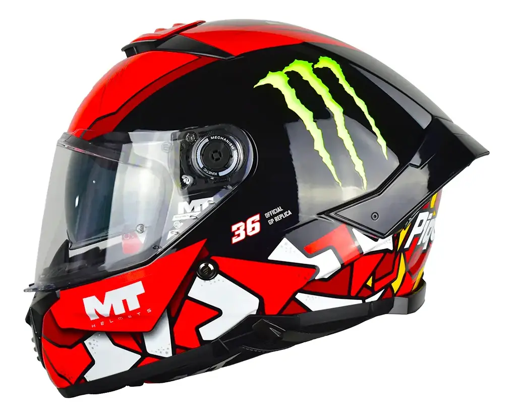 CASCO MT THUNDER 4 R SV PIQUERAS B5 NEGRO ROJO BRILLANTE