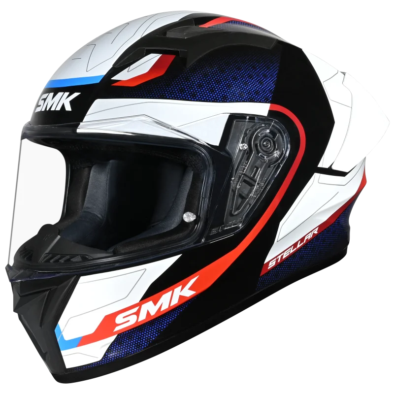 CASCO SMK STELLAR GL213 NEGRO BLANCO ROJO BRILLANTE