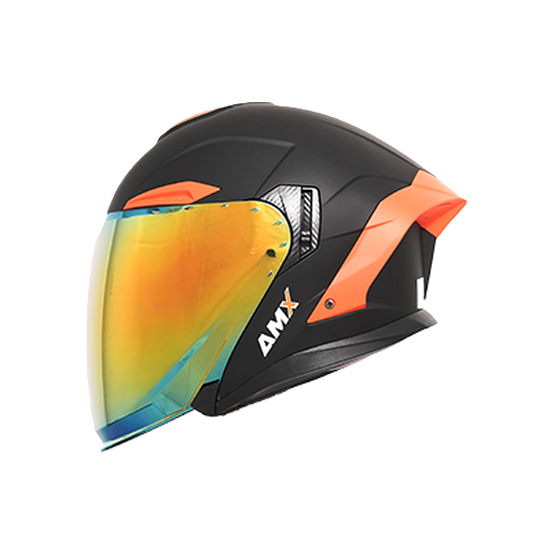 CASCO AMX RAZZO SOLID NEGRO NARANJA MATE