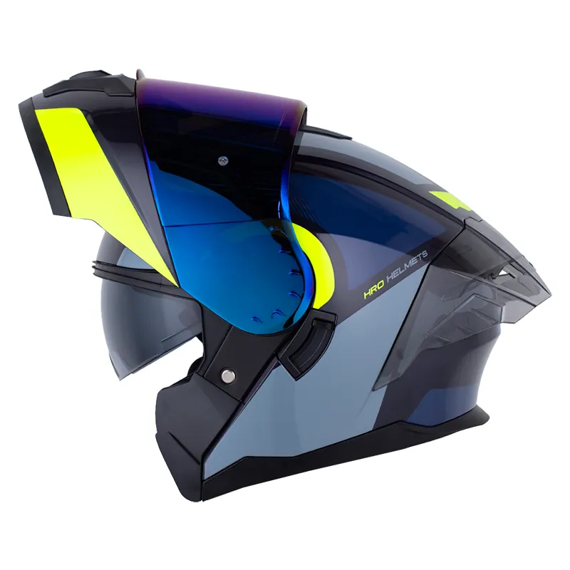 CASCO HRO 3480DV EVO PEPX AZUL OSCURO AMARILLO NEON BRILLANTE