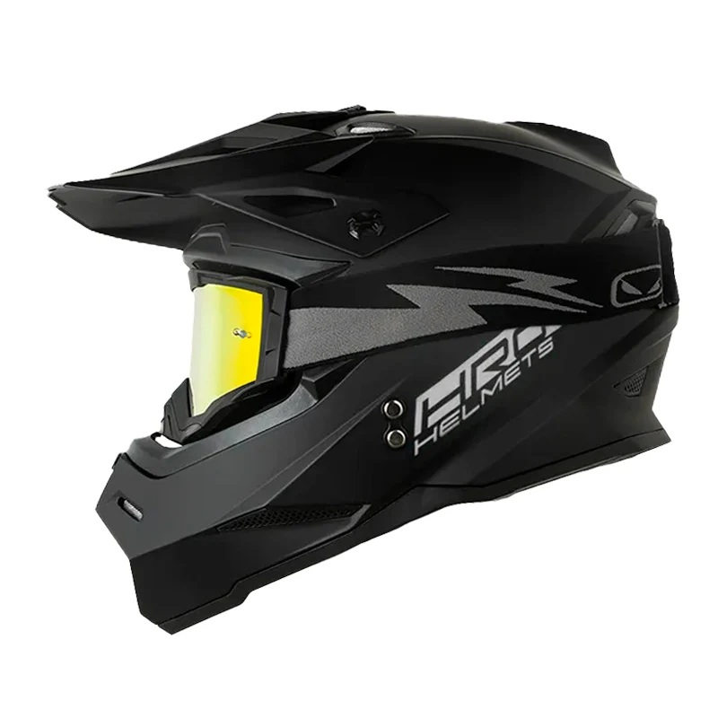 CASCO HRO MX03 SOLID NEGRO GRIS OSCURO MATE