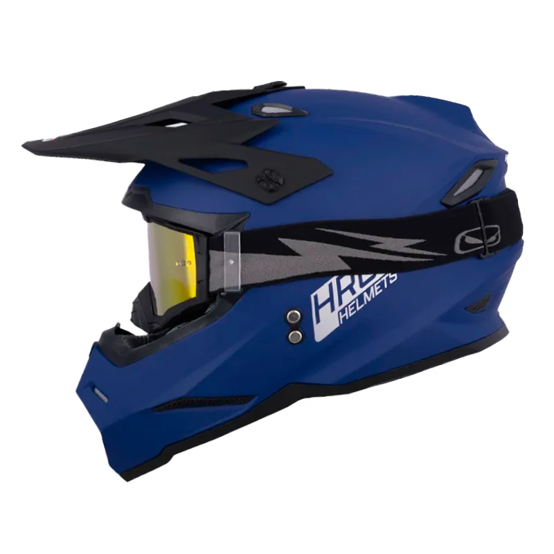 CASCO HRO MX03 SOLID AZUL OSCURO SILVER MATE