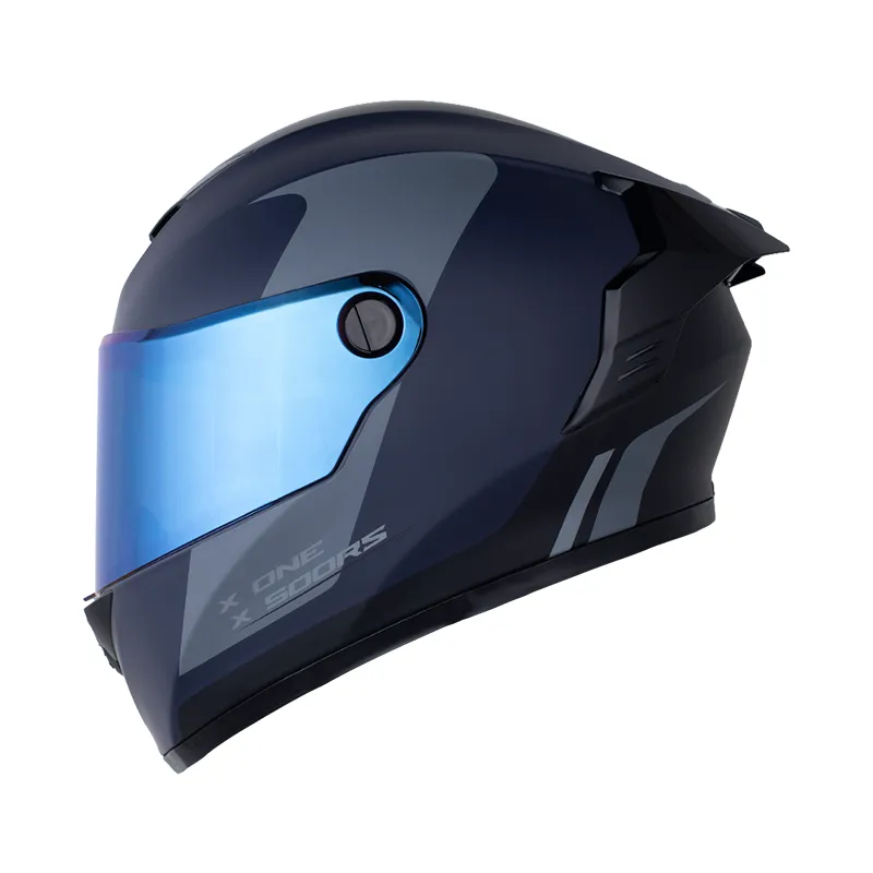 CASCO X-ONE X-500 RS BLADEZ AZUL OSCURO GRIS OSCURO MATE