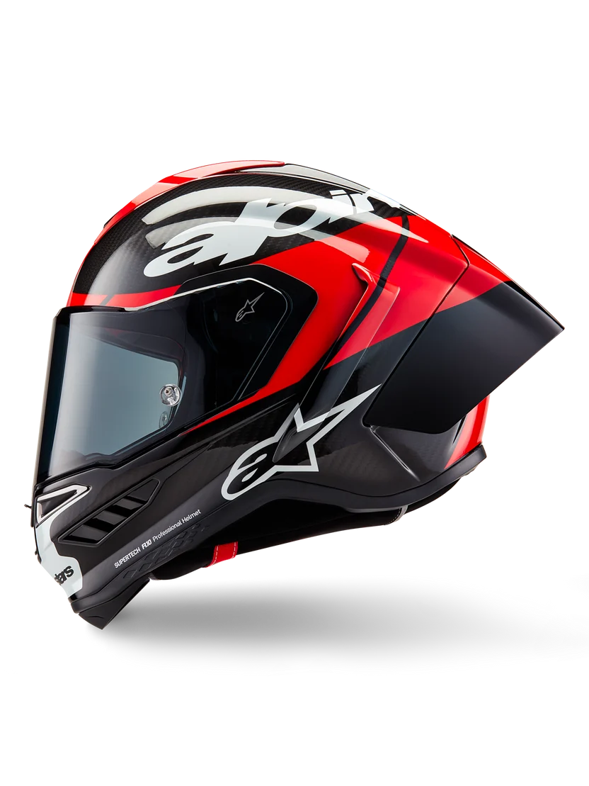 CASCO ALPINESTARS R10 ELEMENT NEGRO ROJO BLANCO BRILLANTE