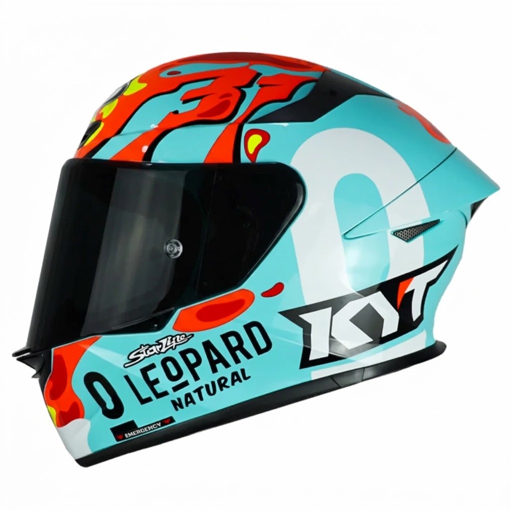 CASCO KYT TT REVO LEOPARD REPLICA ARAGON BRILLANTE