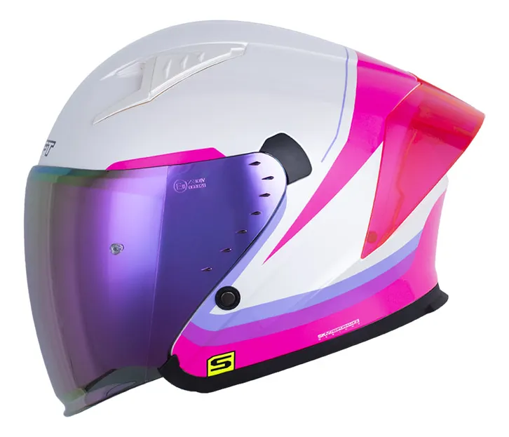 CASCO SHAFT 226 GT CREST BLANCO PERLA MORADO CLARO BRILLANTE