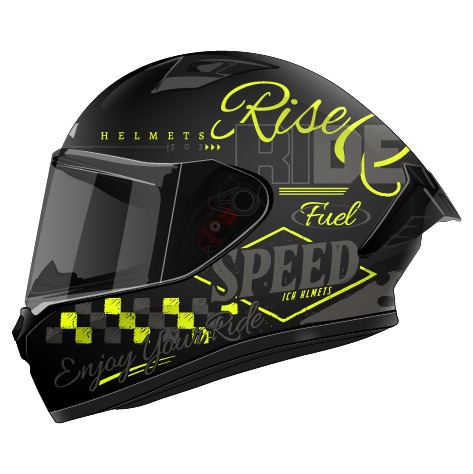 CASCO ICH 503 FINYKIT NEGRO AMARILLO NEON MATE