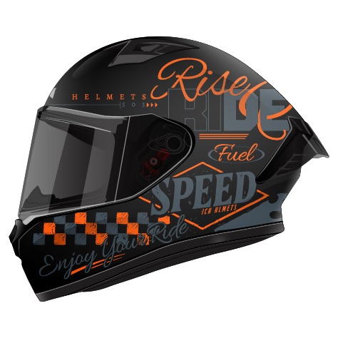 CASCO ICH 503 FINYKIT NEGRO NARANJA GRIS MATE