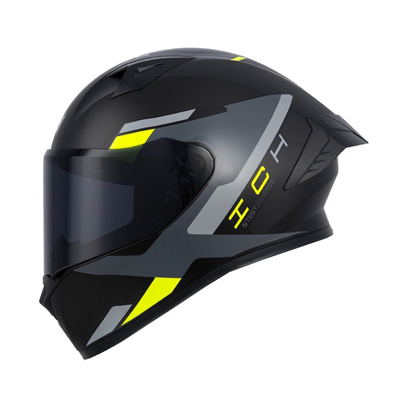 CASCO ICH 503 NASUS NEGRO GRIS AMARILLO NEON MATE