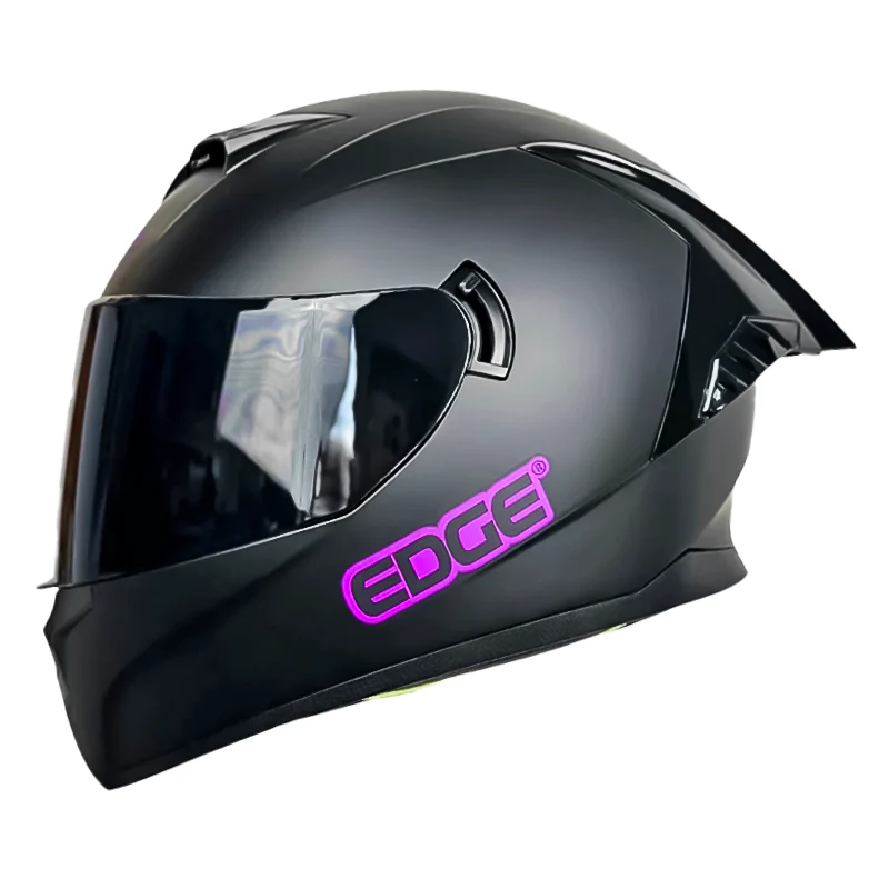 CASCO EDGE RACER SOLID NEGRO MORADO MATE