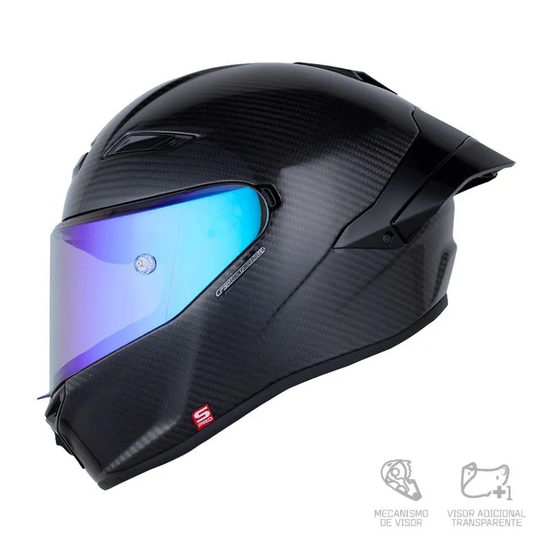 CASCO SHAFT PRO 803SP CARBON SOLID NEGRO GRIS BRILLANTE